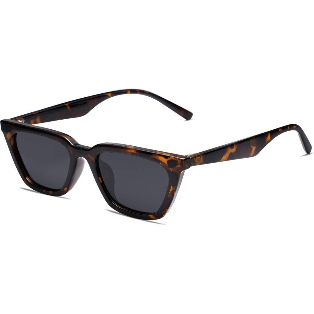 💫 Women Grey Narrow Square Sunglasses Polarized Retro Trendy Driving Eyewear